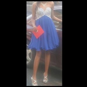 Fiesta Fashion Strapless Blue Prom Dress XS
